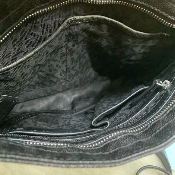 MICHAEL KORS Black Coated Canvas & Leather North South XBody Messenger Bag - Picture 12 of 16